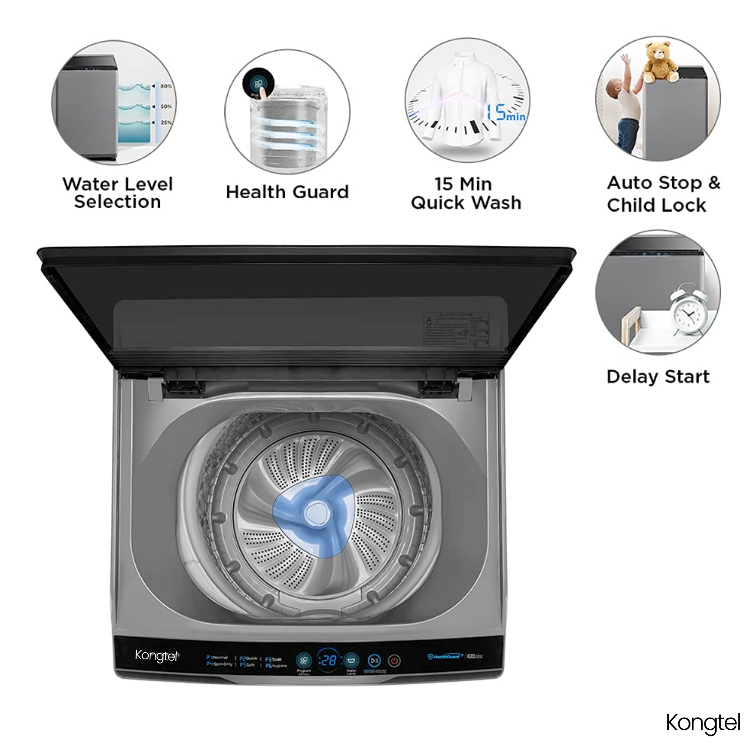Galaxy - 6 Kg 5 Star Fully-Automatic Top Load Washing Machine - Image 3