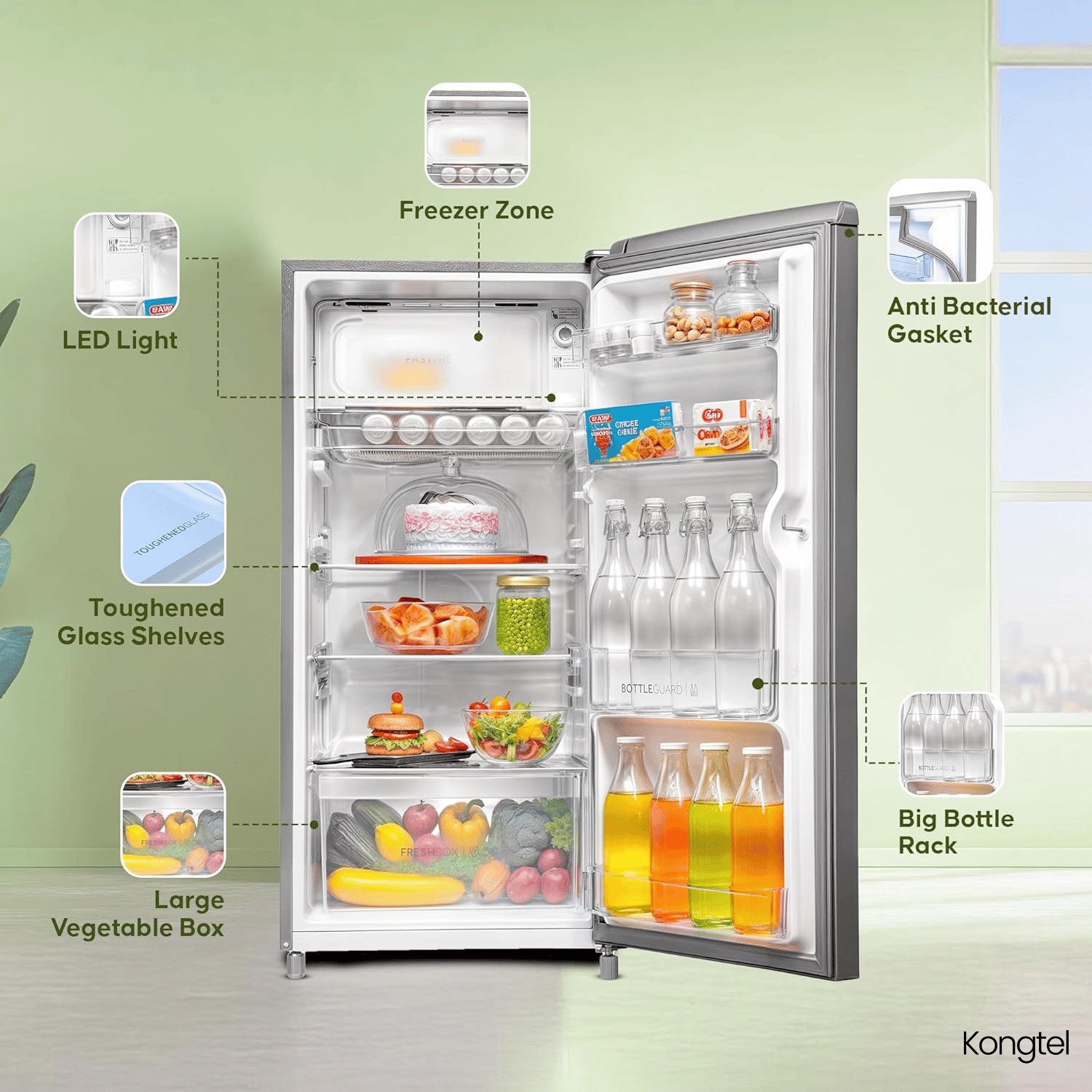 Galaxy - Direct-Cool Smart Inverter Compressor Single Door Refrigerator - Image 4